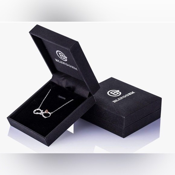 ELEGANT STERLING SILVER 925 INFINITY NECKLACE WITH ROSE GOLD FLOWER - Picture 4 of 4